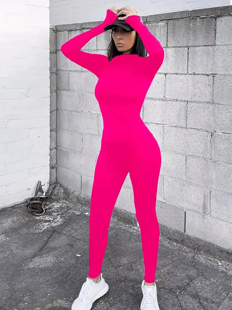 Slim Fit Gym & Ski Bodysuit – Women’s Long Sleeve Romper