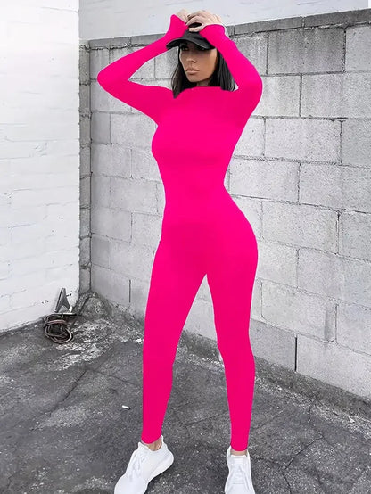 Slim Fit Gym & Ski Bodysuit – Women’s Long Sleeve Romper