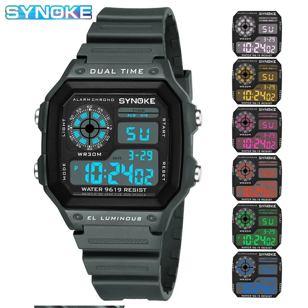 SYNOKE Digital Sports Watch – Waterproof LED Outdoor Wristwatch
