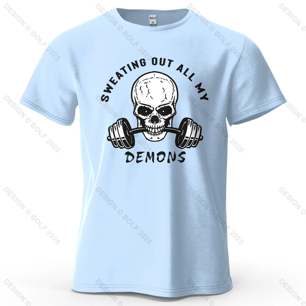 Skull Motivated Oversized Gym T-Shirt – Cotton Streetwear Tee