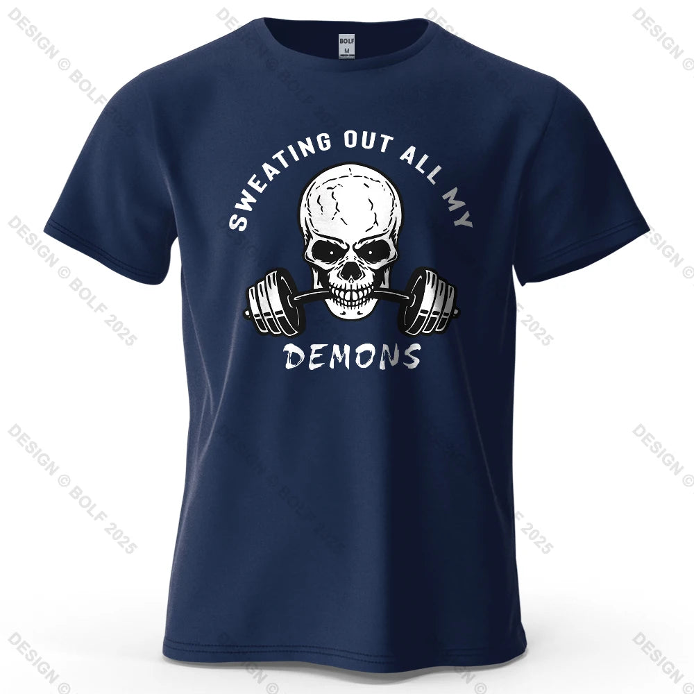 Skull Motivated Oversized Gym T-Shirt – Cotton Streetwear Tee