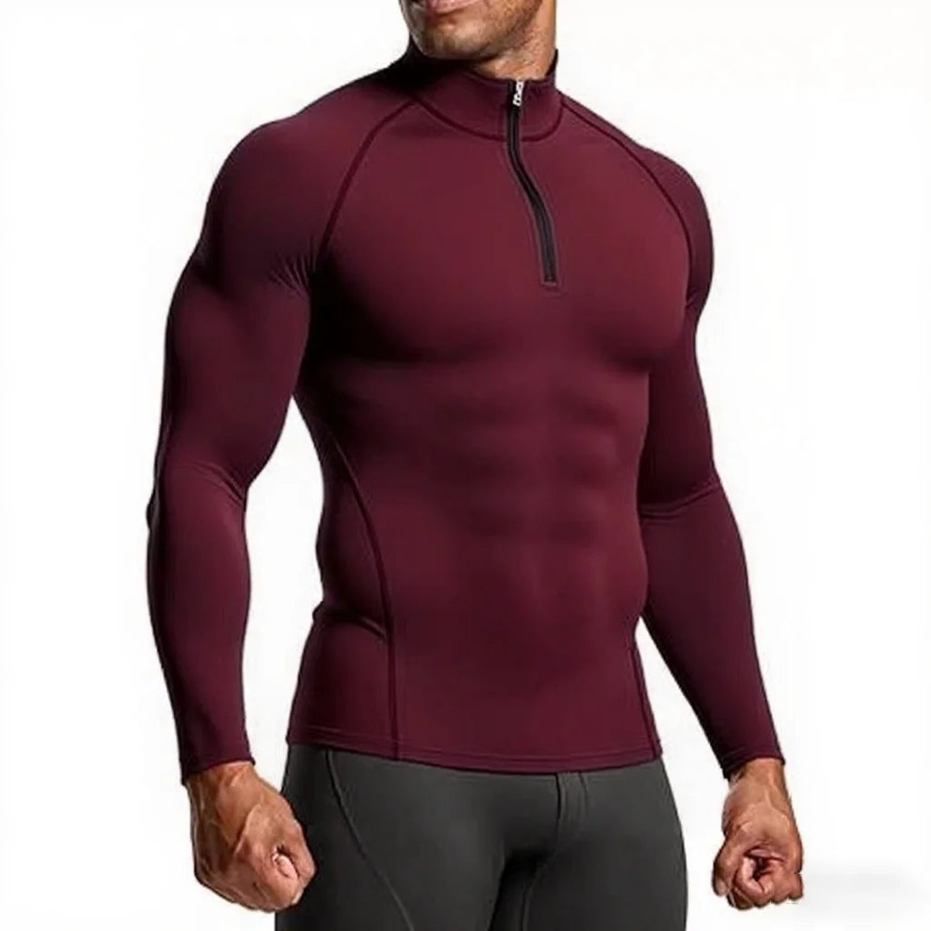 Men’s Slim Fit Compression Shirt – Long Sleeve Gym & Running Top