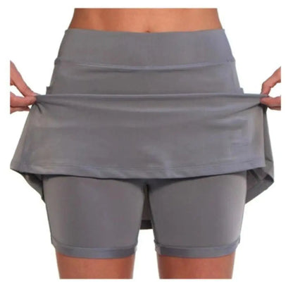 High Waist Tennis Skirt Shorts – Breathable Sports Skort with Pockets