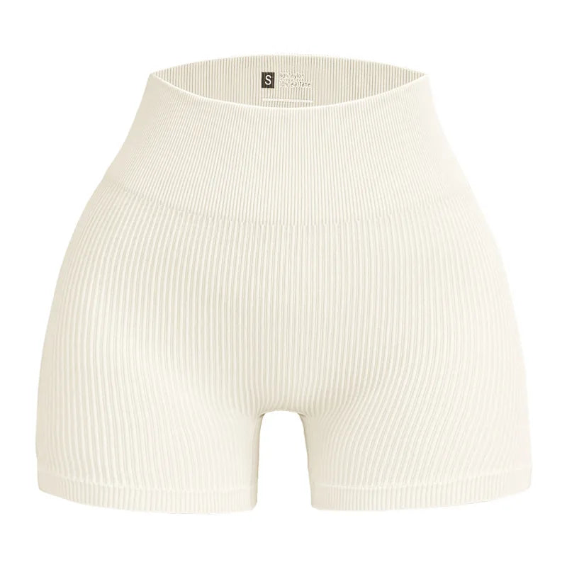 High Waist Yoga Shorts – Women’s Ribbed Workout & Gym Shorts
