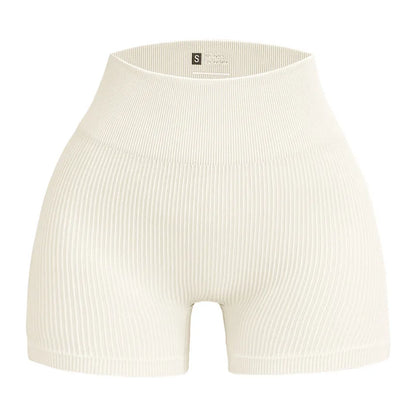 High Waist Yoga Shorts – Women’s Ribbed Workout & Gym Shorts