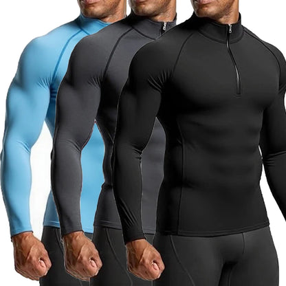 Men’s Slim Fit Compression Shirt – Long Sleeve Gym & Running Top