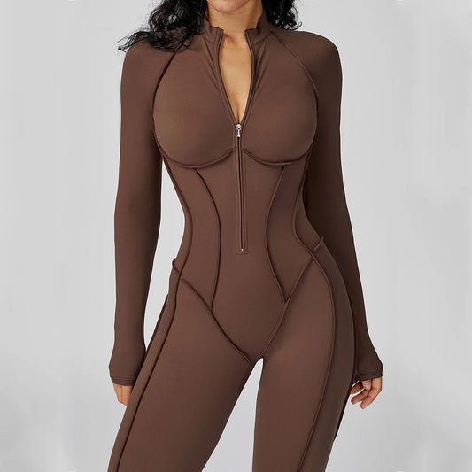 Zipper Yoga Jumpsuit – Women’s Activewear Bodysuit