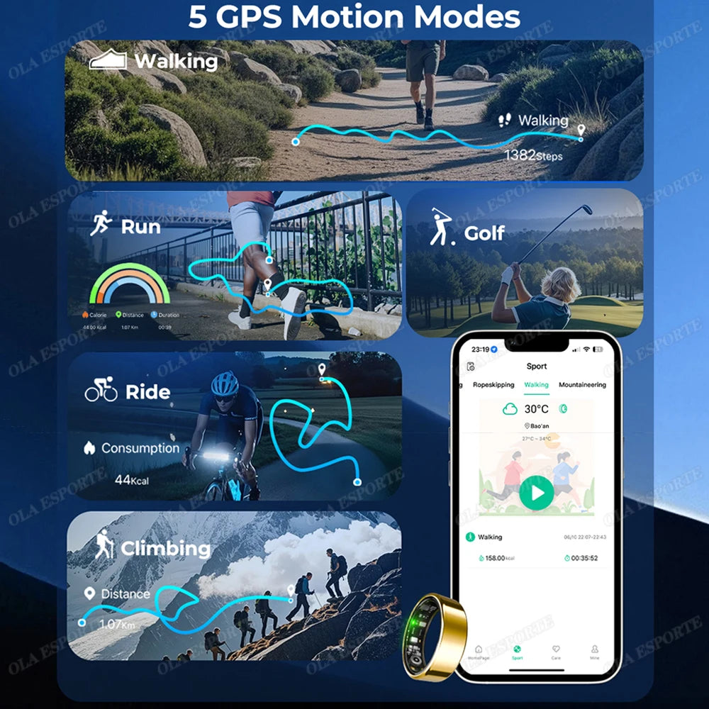 5ATM Smart Ring – Health Monitoring for Men & Women