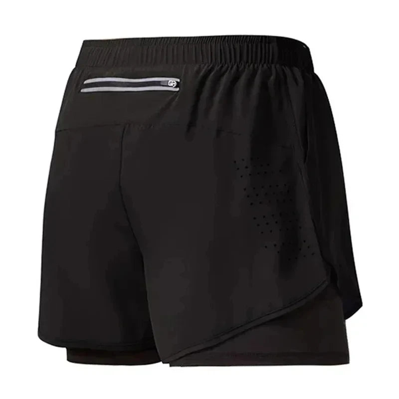 Men’s 2-in-1 Gym Shorts – Quick-Dry Fitness Running Shorts