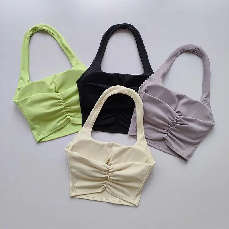 Women’s Fitness Sports Bra – Backless Yoga & Gym Crop Top
