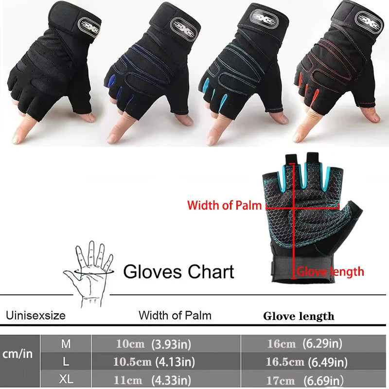 Fitness Gym Gloves with Wrist Support – Men & Women