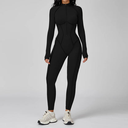 Zipper Yoga Jumpsuit – Women’s Activewear Bodysuit