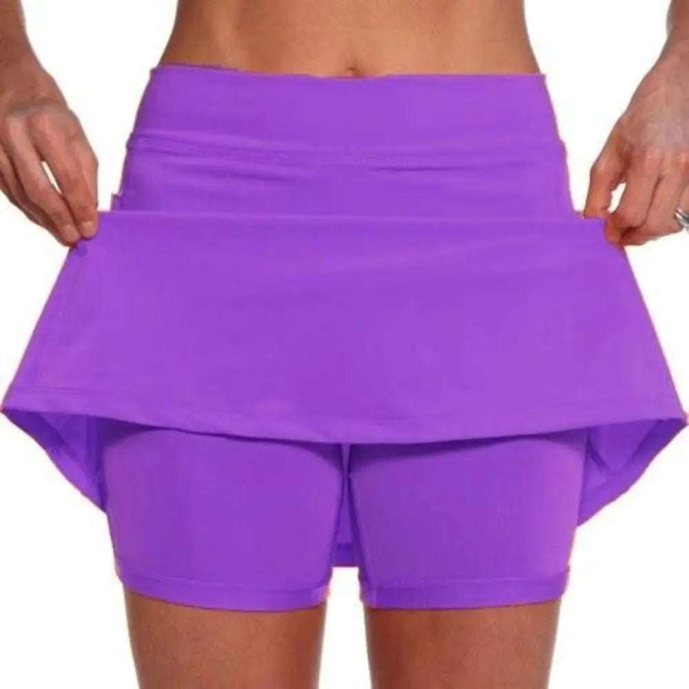 High Waist Tennis Skirt Shorts – Breathable Sports Skort with Pockets