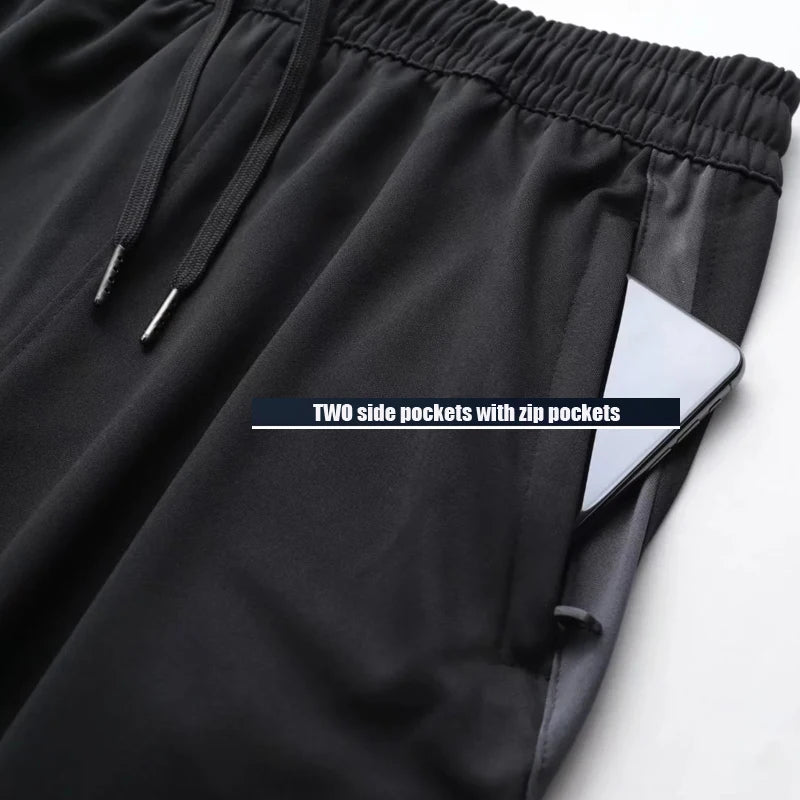 Men’s Fitness Leggings Joggers – Zipper Pocket Workout Pants