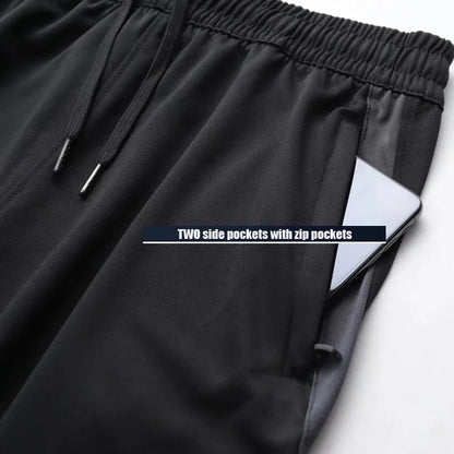Men’s Fitness Leggings Joggers – Zipper Pocket Workout Pants