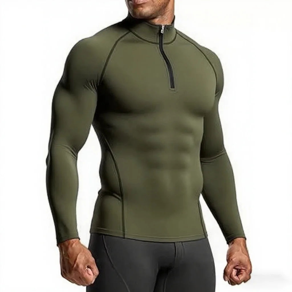 Men’s Slim Fit Compression Shirt – Long Sleeve Gym & Running Top