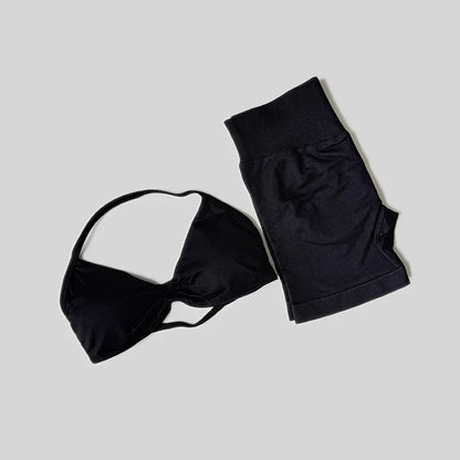 Seamless Fitness Set – High Waist Shorts & Tank Top