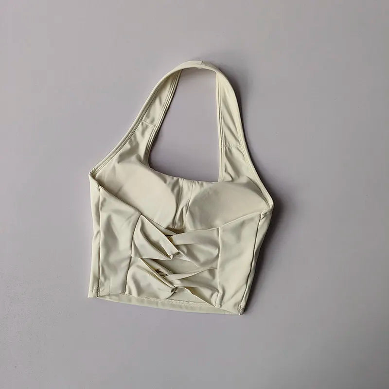 Women’s Fitness Sports Bra – Backless Yoga & Gym Crop Top