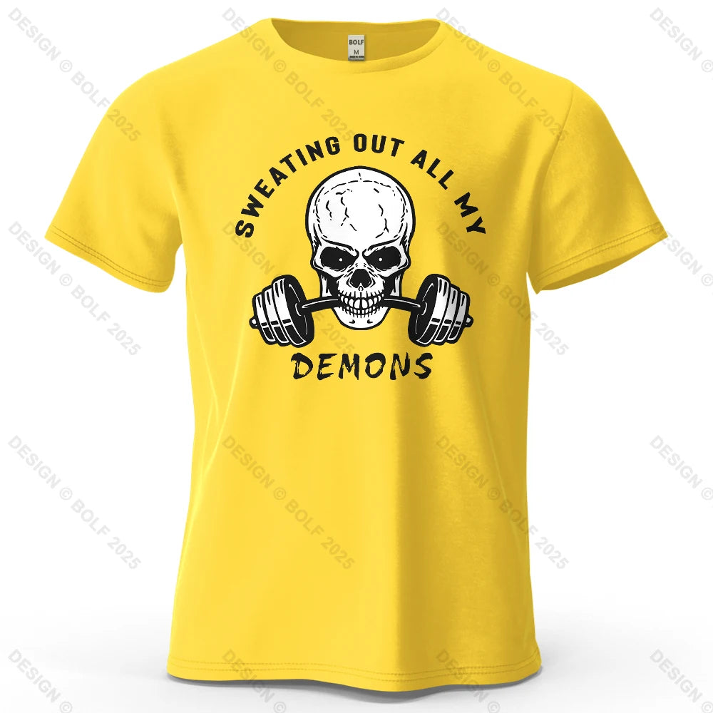 Skull Motivated Oversized Gym T-Shirt – Cotton Streetwear Tee