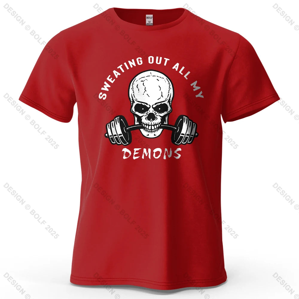 Skull Motivated Oversized Gym T-Shirt – Cotton Streetwear Tee