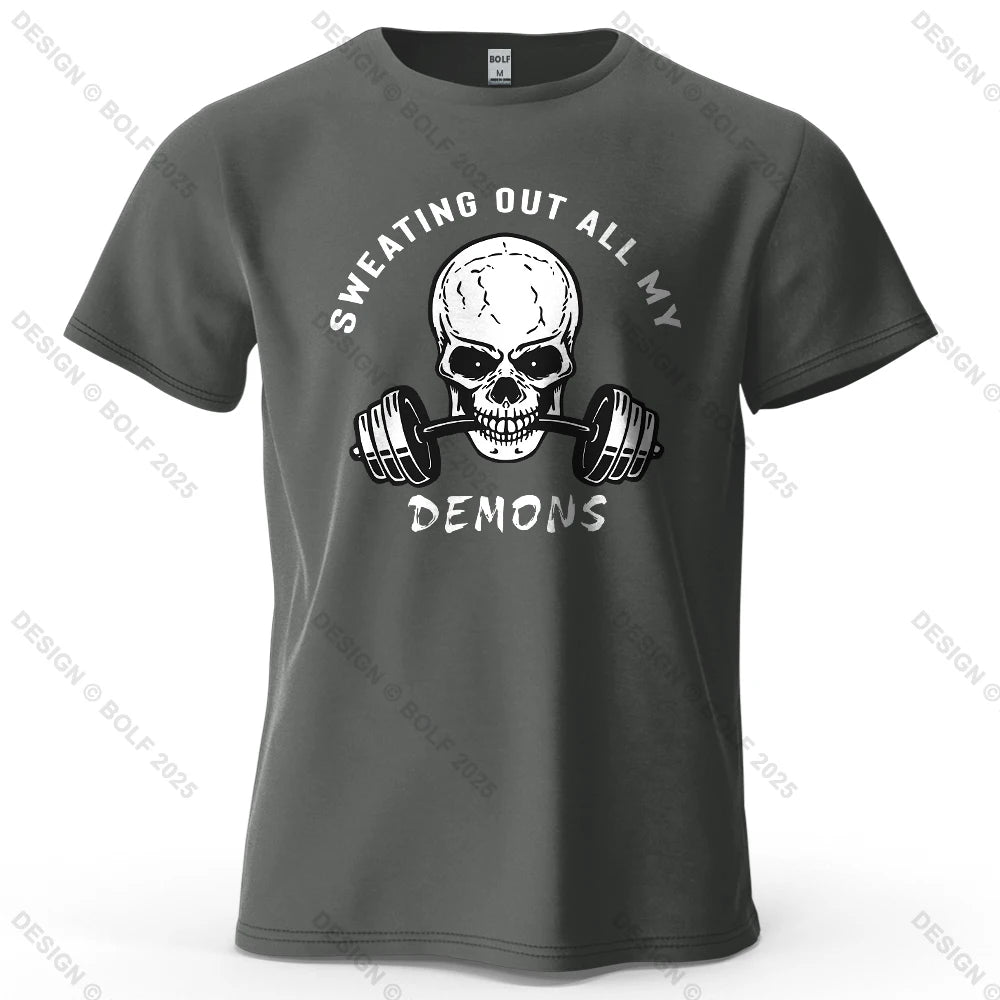 Skull Motivated Oversized Gym T-Shirt – Cotton Streetwear Tee