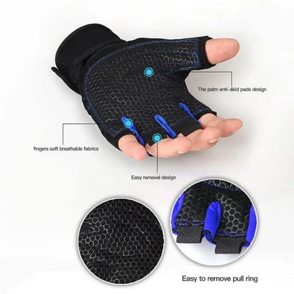 Fitness Gym Gloves with Wrist Support – Men & Women