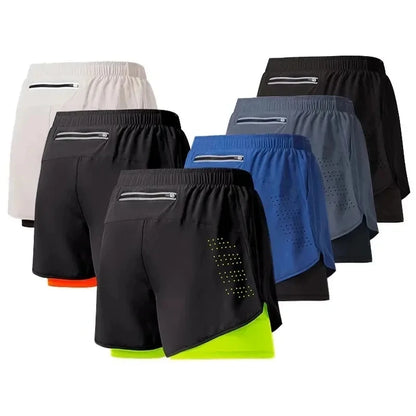 Men’s 2-in-1 Gym Shorts – Quick-Dry Fitness Running Shorts