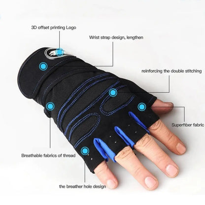 Fitness Gym Gloves with Wrist Support – Men & Women