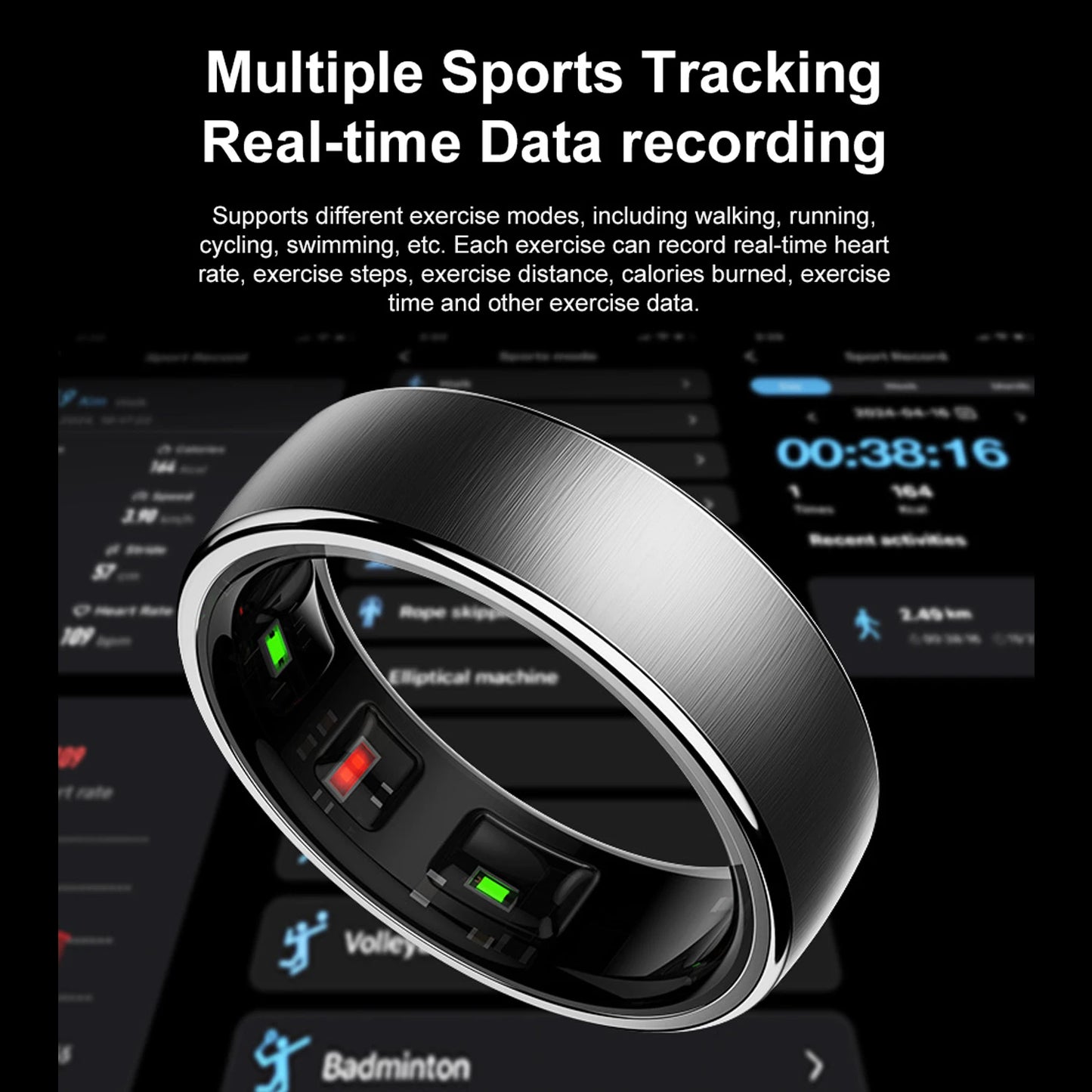 Smart Health Ring – Sleep, HR & Activity Tracking with Charging Dock (Unisex)