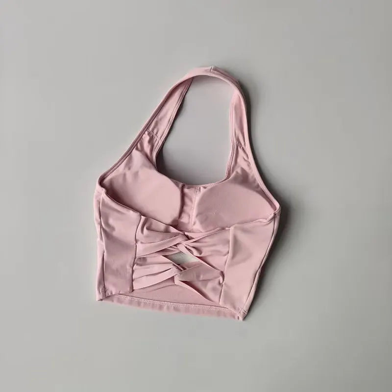 Women’s Fitness Sports Bra – Backless Yoga & Gym Crop Top
