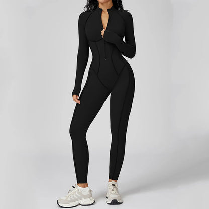 Zipper Yoga Jumpsuit – Women’s Activewear Bodysuit