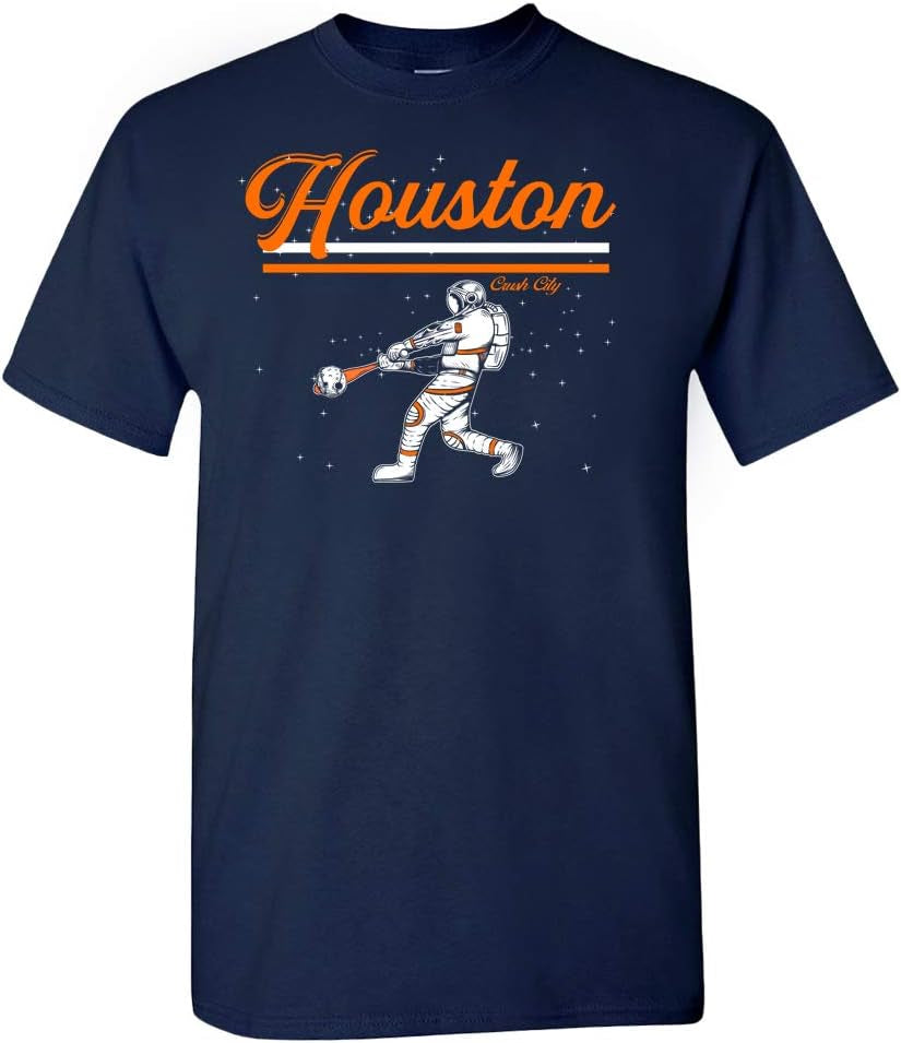 Crush City Houston Space City Astronaut Men'S T-Shirt for Baseball Fans